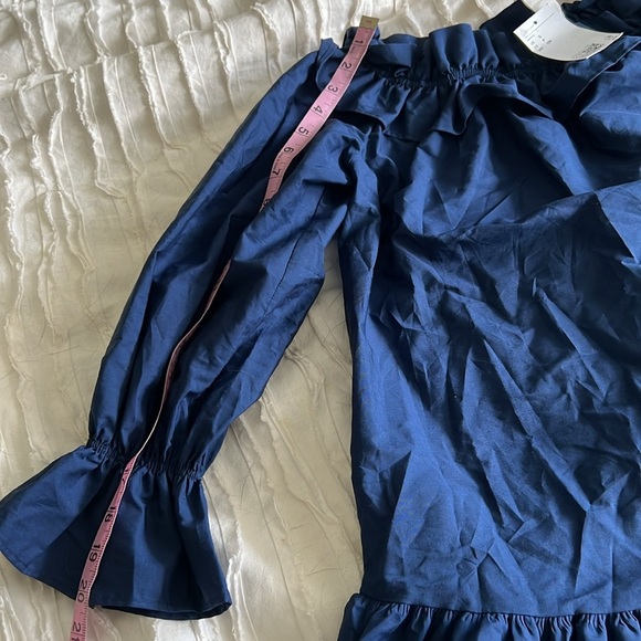 H& M Navy Blue Ruffled Mini Dress - Picture 7 of 9